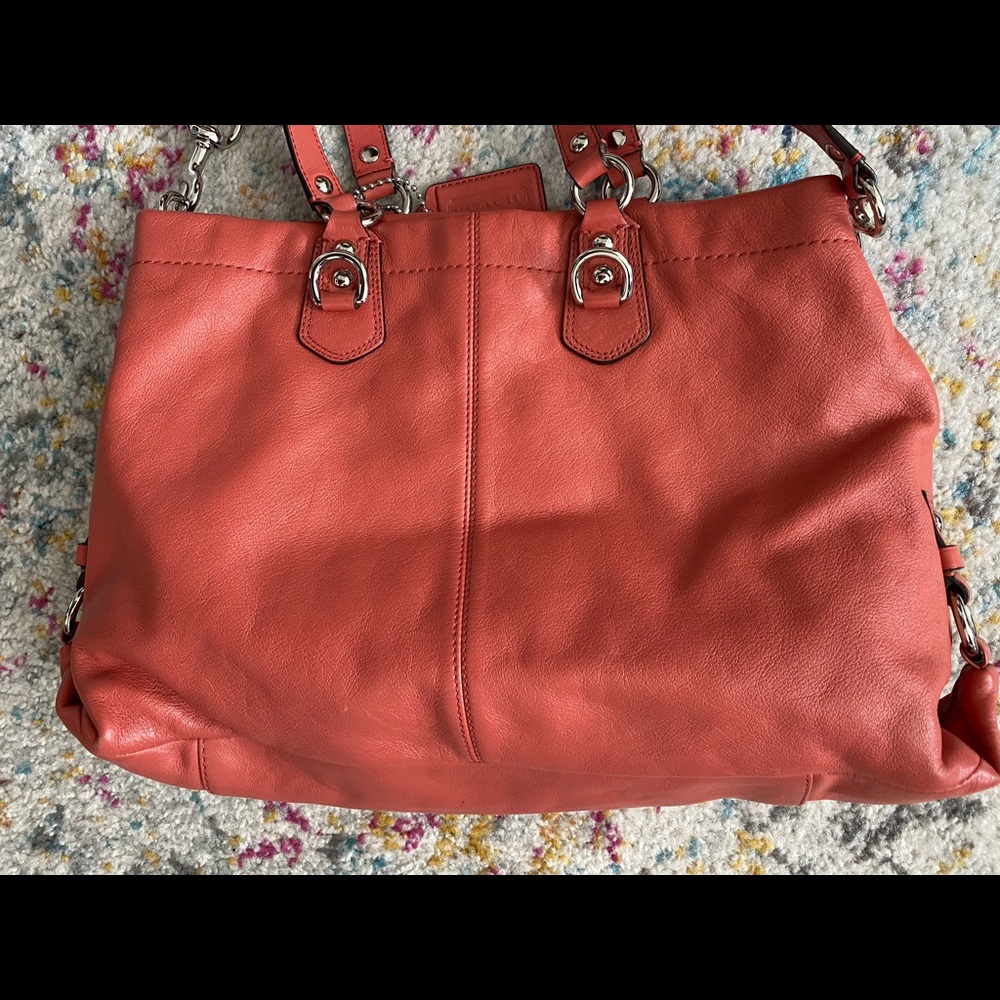 Coach Purse, Coral Color, Medium Size bag - lightly used - Picture 11 of 11